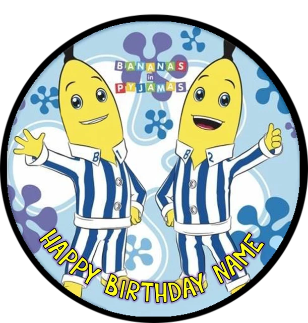 EDIBLE BANANAS IN Pyjamas Cake Topper Birthday Party Wafer Paper 19cm ...