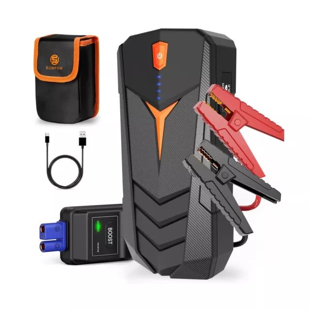 Jump Starter, SUNPOW 1500A Peak Car Jump Starter for Up to 8L Gas or 6.0L Die...