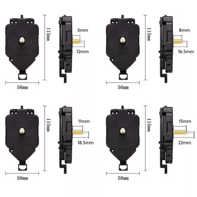 Silent Replacement Quartz Pendulum Clock Movement with 5 15mm Spindle Sizes