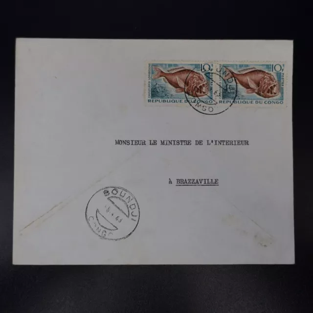 Kongo BRIEF Cover CAD Boundji 1963-> Ministre De L’ Innen Brazzaville