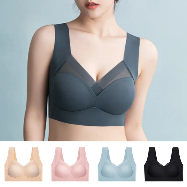 Damen Nahtlos Komfort Push Up Bh Figurformend Stretch Bequem Sport Gekürzt Top >