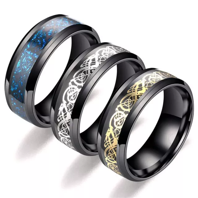 Fashion Silver Celtic Dragon Titanium Stainless Steel Men's Wedding Band Rings `