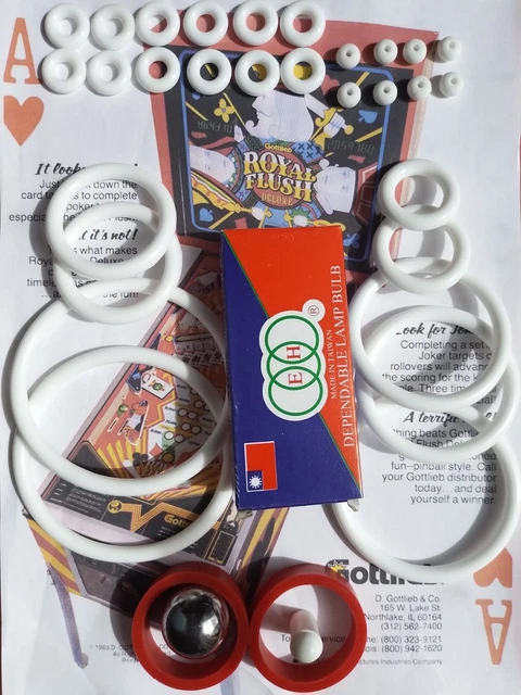 Kit Complet De Réparation/Restitution Pour Flipper Gottlieb 'Buckaroo' - Élastiques, Ampoules, Bille - Neuf