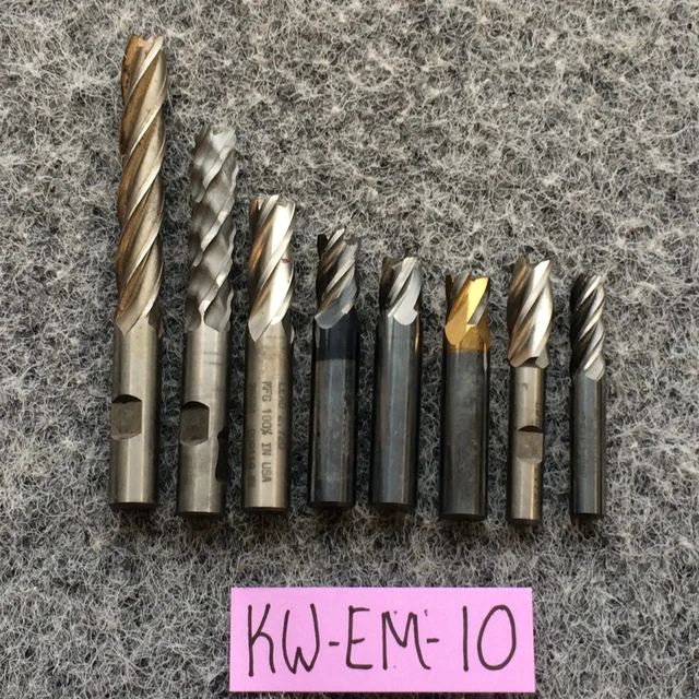 Lot (8) 3/4” Spiral End Mill Cutter Bit Shank 4-Flute HSS Multiple Sizes USA