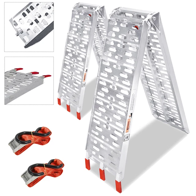 Rampe De Chargement Aluminium Pliable 2 Pièces - Charge 907 Kg, Pour VTT, Moto, Vélo électrique, Remorque - 8