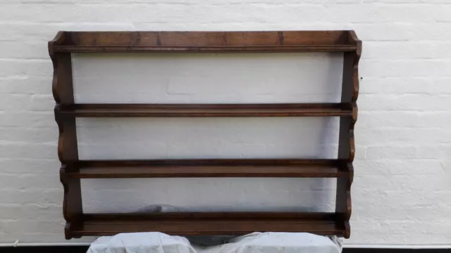 Titchmarsh and Goodwin solid oak wall hanging plate rack
