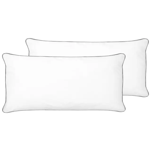 Lot de 2 Oreillers Rembourrés Haut 40 x 80 cm en Coton Japara et Microfibre Pel