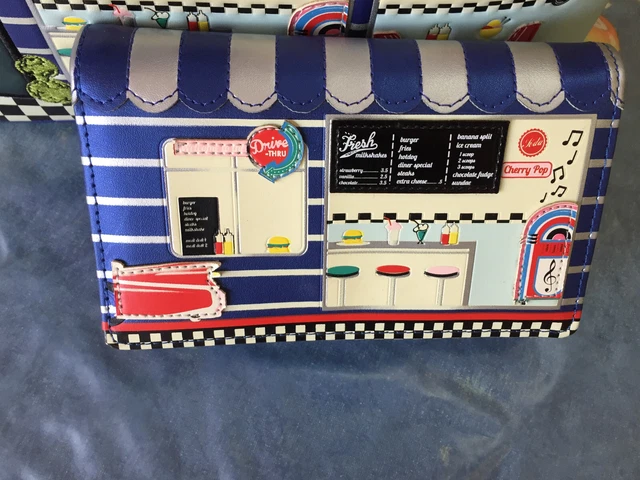 Porte-monnaie Zip Vendula London Coffee Bar - Neuf Avec étiquettes, Design Bleu Ciel Et Coloré
