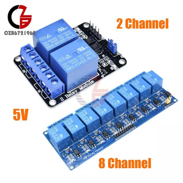 2/8 CH Channel 5V Relay Module With Optocoupler Fit For Arduino PIC AVR DSP ARM