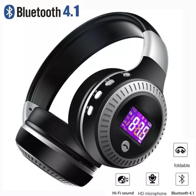 Bluetooth Wireless Headphones Over Ear Headset Earphones Noise Cancelling Gift