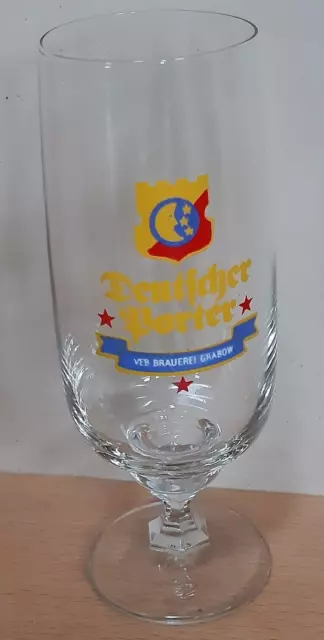 Bierglas - Deutsches Porter - VEB Brauerei Grabow (aus der DDR)  (Biertulpe)