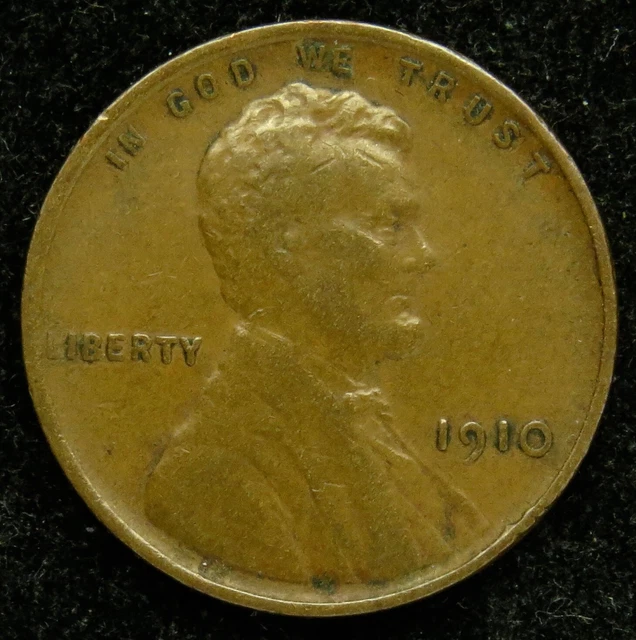 1910 Lincoln Wheat Cent Penny VF Very Fine (C01)