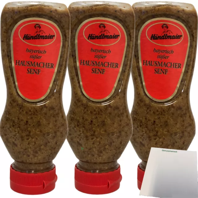 Händlmaier's Hausmachersenf süß Süßer-Senf 3er Pack 3x225ml Flasche usy Block