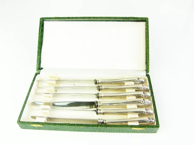 6 ALTE  Messer Versilbert / SILBER ? GESTEMPELT Klinge Friedrich Engels Solingen