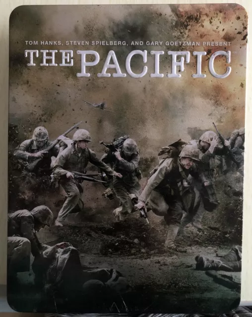 THE PACIFIC - Metal Tin Box Set, WWII War Drama ,REGION 2,DVD,HANKS,SPIELBERG