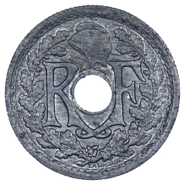 Francia 10 centimes 1945B Lindauer - Zinc moneda Francés