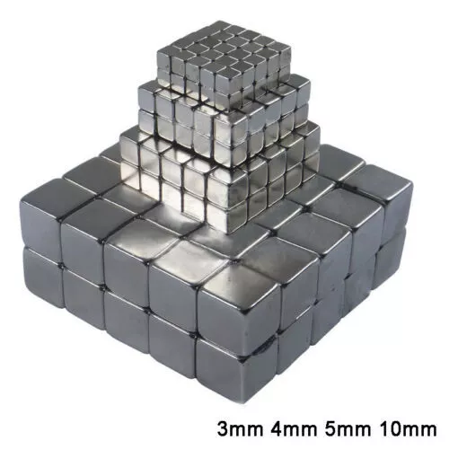 10pcs Strong Craft Magnets 3/4/5/10mm Cube Neodymium Rare Earth Block Magnetic