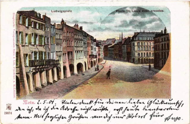 CPA AK METZ - LUDWIGSPLATZ - Place St-Louis avec arcades (454461)