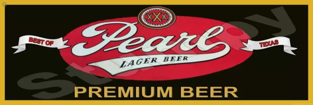 Pearl Lager Beer Metal Sign 6" x 18" or 8" x 24"