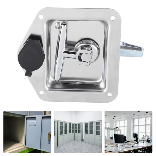 Folding T Handle Latch Stainless Steel Trailer Latch Kit T Handle Door Lock ZZ1