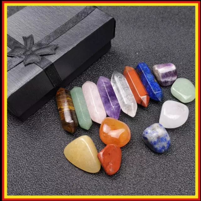 Healing Gemstones Hexagonal Crystal Chakra Stone Set Amethyst Decor