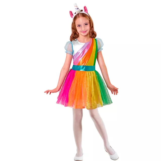 Einhorn Kinderkostüm Regenbogen Kleid 140  8 - 10 Jahre Unicorn Verkleidung