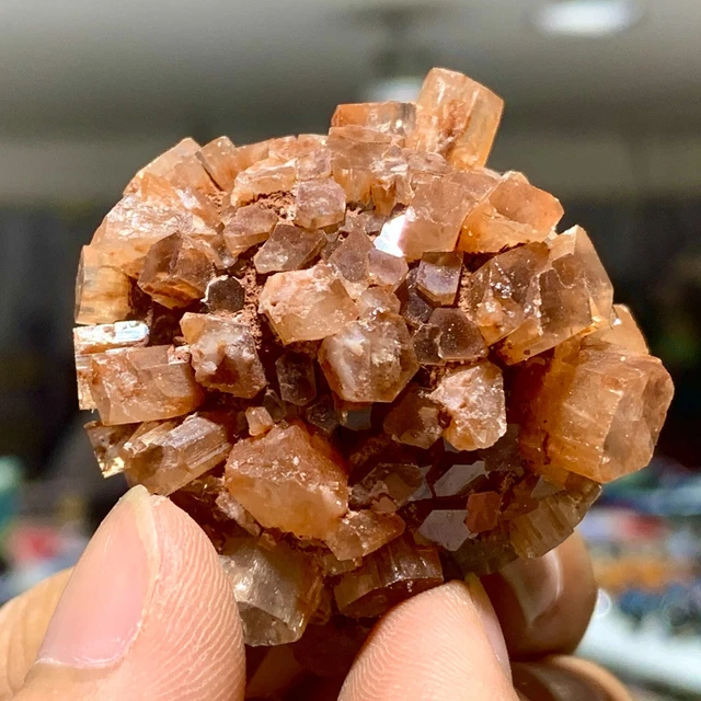 87G Natural red Calcite quartz crystal cluster mineral specimen healing