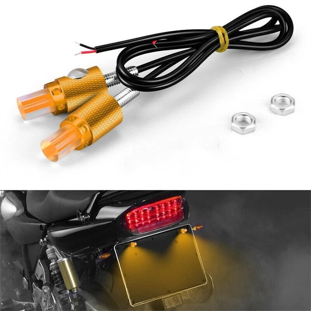 Clignotant Boulon Léger 12V 2 Câble Plaque Immatriculation Super Brillant 2PCS