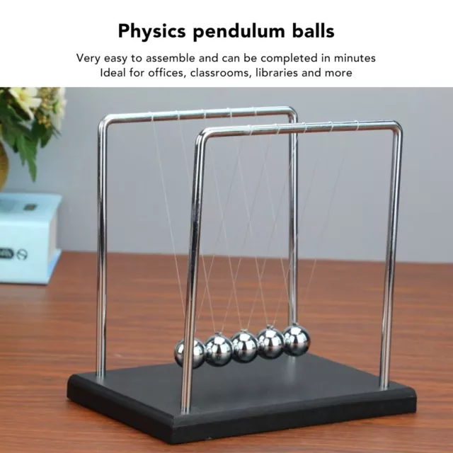 Newtons Cradle Pendulum Multipurpose Compact Swinging Kinetic Balls Fun