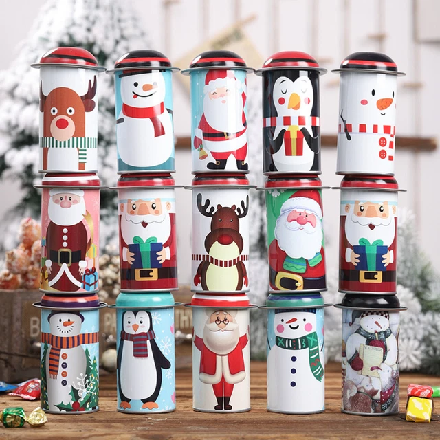 3 pz M bambino regalo serbatoio magazzino lamiera bianca contenitore regalo di Natale