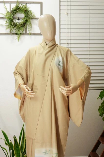 Dear Vanilla Japanese Synthetic Kimono Women's Robe Authentic Japan Vintage Mint 2