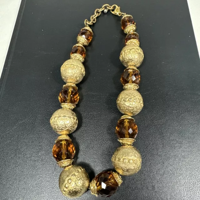 Vintage Jewellery Large Mixed Glass Bead 18”Short Necklace Rare.