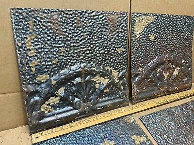 4 pc Lot 12" x 12" Antique Ceiling Tin Metal Reclaimed Salvage Art Craft 2