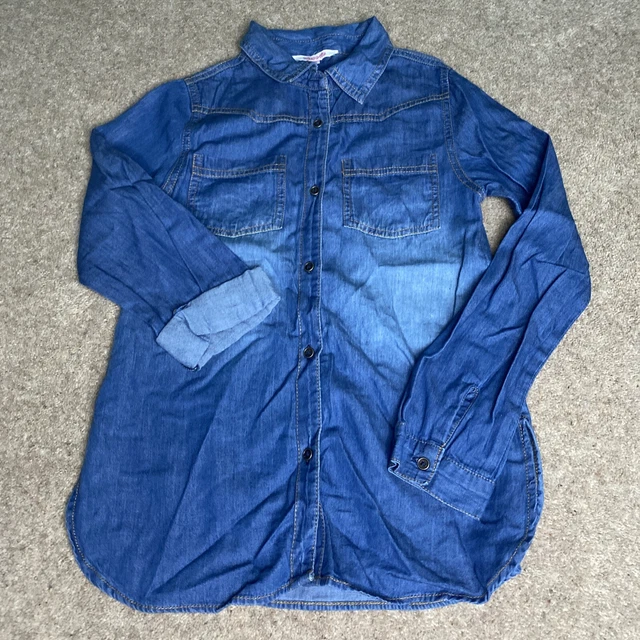 Girls Lightweight Denim Shirt Age 10 Exc Cond
