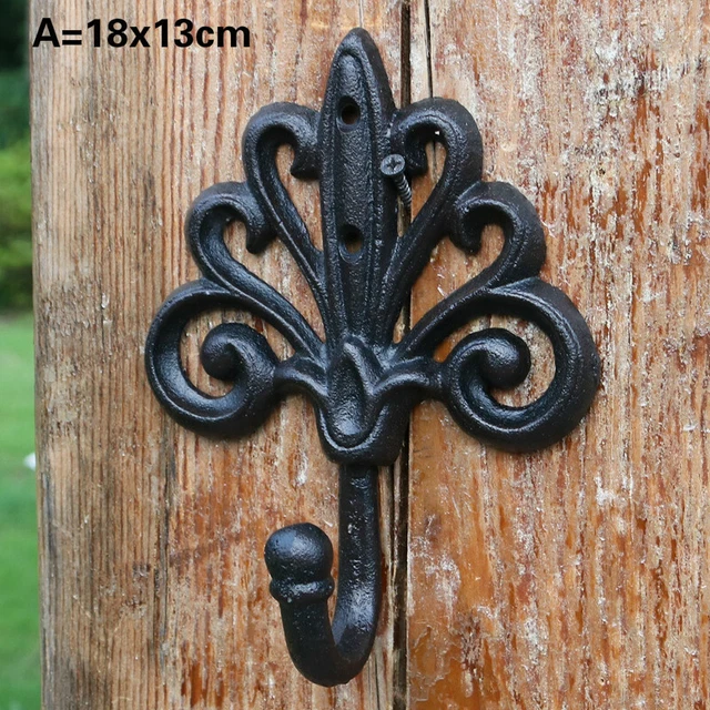 Retro Cast Iron Coat Hook Hat Holder Flower Shape Wall Decoration Storage Home
