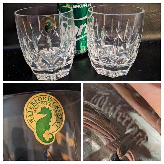 Ensemble De 2 Waterford Westhampton Double Ancien Whisky Verres Cristal