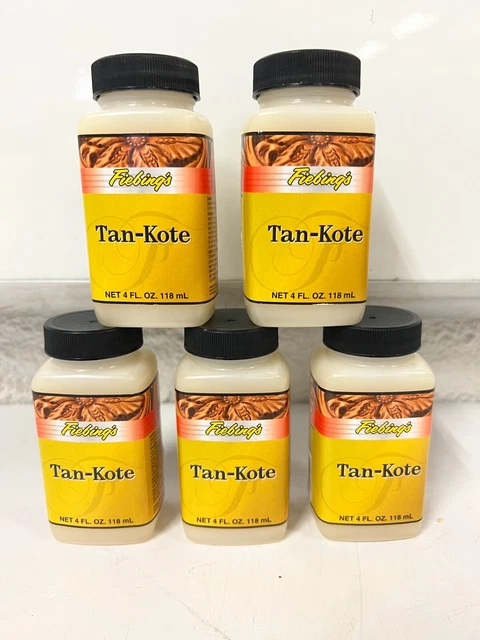 LOTE DE 5 BOTELLAS Fiebing's Tan-Kote Acabado Cuero Recubrimiento de Borde Neutral 4 fl oz