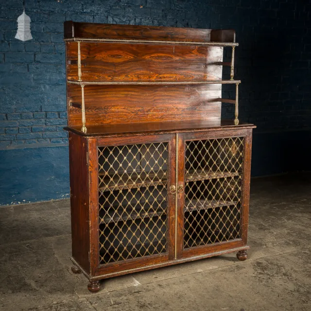Bookcase Cabinet, Regency Faux Rosewood Chiffonier