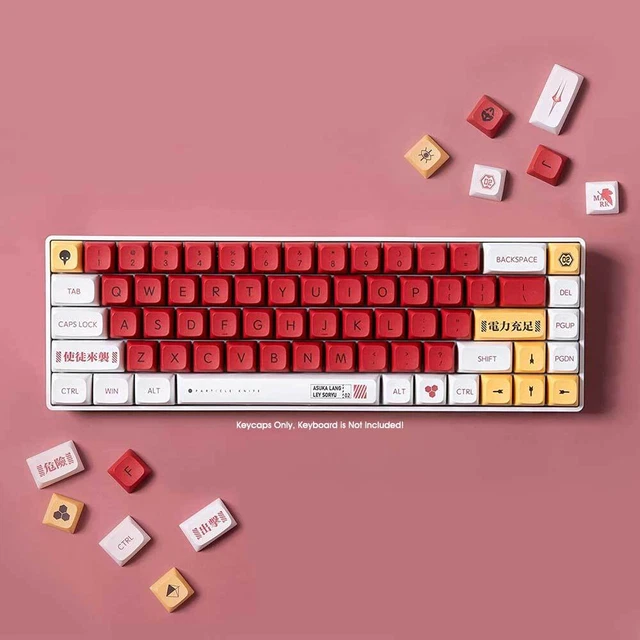 144 Touches Mécaniques PBT Rondes Rose - Catekro Pour Clavier 60% à 100%