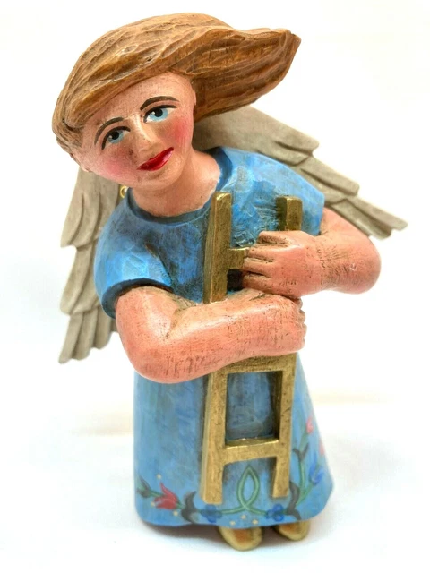 Leo Smith Folk Art Angel with Ladder Midwest of Cannon Falls Numbered and Signed