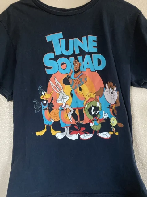 Vintage SPACE JAM TUNE SQUAD Shirt Mens Large Black Looney Toons