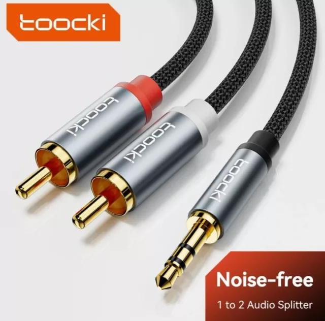 AUX Klinke Kabel 3,5mm Stecker Chinchkabel Audio Splitter Klinkenkabel Cinch RCA