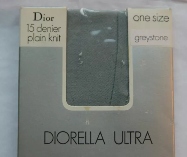 Collant vintage Dior Diorella pietra grigia taglia unica