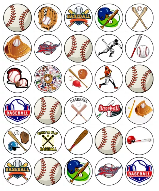 Baseball Cake Topper Edible Birthday Sports Cupcake Decorations (30)