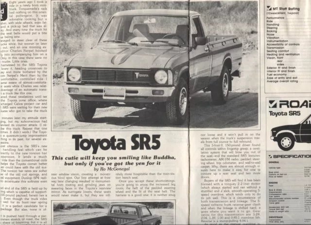 1979 Toyota Sr-5 Pickup 2 Pg Road Test Article