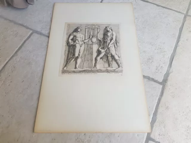 Jolie Gravure Ancienne Francois Perrier ( 1594 / 1649) Bas Reliefs Romains