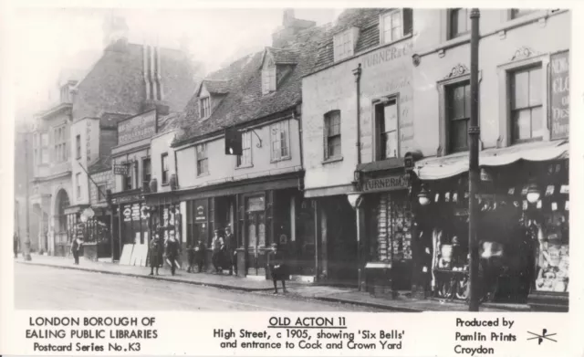 Postcard Six Bells and Cock & Crown, High Street, Acton, Ealing, Middlesex, 1905