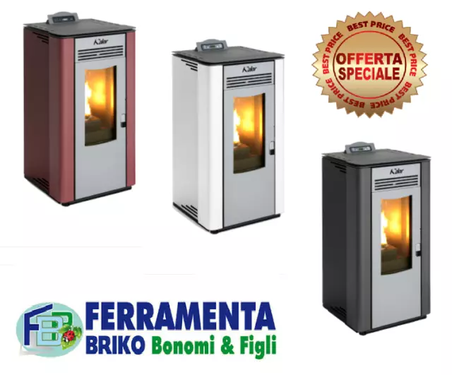 Stufa A Pellet Ad Aria Kalor King Centrometal 8/10/12 Kw Greta Riscaldamento