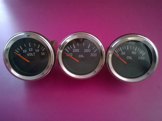 El Gauges 52mm (3pc) - Manometro pressione olio Indicatore temperatura olio...