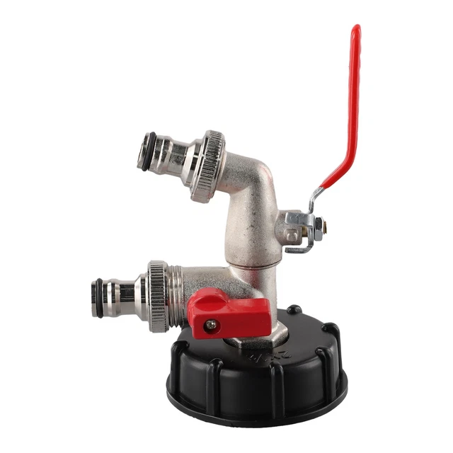 Adaptateur IBC Double Sortie S60x6 - Robinet Laiton 1/2'' Avec Connecteurs Pour Tuyau 13mm